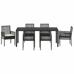 Garden Dining Set 7 pcs Black Poly rattan 3334859