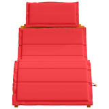 Sun lounger 2 pcs Red 184 x 55 x 64cm Solid Acacia wood 4107099