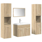 ZNTS 5 Piece Bathroom Furniture Set Sonoma Oak Engineered Wood 3325030