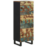 Highboard with 3 Doors 40x33x110 cm Solid Wood Reclaimed&Iron 352931