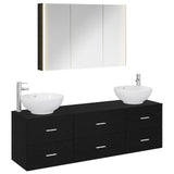 Bathroom Furniture Set 4 pcs Black Oak 3406944