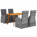 Garden Dining Set 5 pcs Grey Poly Rattan 3172819
