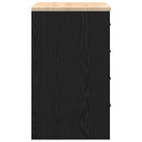 ZNTS Garage Storage Cabinet Black 60x51x85 cm Solid Wood Pine 860599