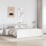 Bed Frame with Headboard without Mattress White 180x200 cm Super King 3306028