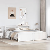 Bed Frame with Headboard without Mattress White 200x200 cm 3306030