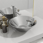 Wash Basin 42x14 cm Ceramic Silver 143493