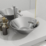 Wash Basin 42x14 cm Ceramic Silver 143493
