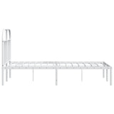 Bed Frame White Powder-coated Steel Double Bed Frame 353682