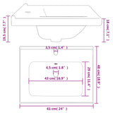 Bathroom Sink White 61x48x19.5 cm Rectangular Ceramic 153709