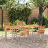Dining Table 180x90x75 cm Solid Acacia Wood and Stainless Steel 42006189