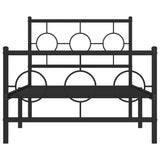 Metal Bed Frame without Mattress with Footboard Black 90x200cm 376237