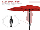 2 x 3 Garden Parasol Umbrella, Rectangular Outdoor Market Umbrella Sun Shade with Crank & Push T3398P318808