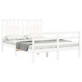 Bed Frame without Mattress White 140x190 cm Solid Wood 3194292