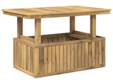 Garden Coffee Table Solid Acacia Wood Height Adjustable White 901707