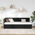 Corner Bed Frame with Headboard Black 80 x 200 cm Velvet 42016251
