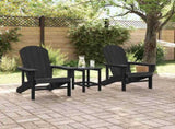 Garden Chair 3 pcs Black Polyethylene 3335832