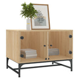 Coffee Table with Glass Doors Sonoma Oak 68.5x50x50 cm 836541