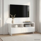 TV Stand 90 x 34.5 x 40 cm High Gloss White Engineered Wood 8011472