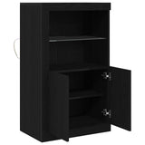LED Sideboard Black Oak 60.5 x 37 x 100 cm Engineered Wood 863017