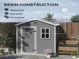 6 x 4ft Outdoor Shed with Foundation, Lockable Door, Vents, Windows, Plastic Shed for Tool Storage, T3398P317773