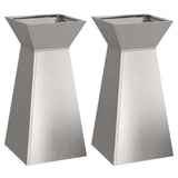 Pillar Planter 2 pcs Silver 35 x 35 x 73 cm 873847