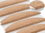 Self-adhesive Stair Mats 15 pcs Beige 80 x 24.5 x 3.5 cm 42038653