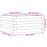 Garden Planter Wax Brown 50x50x23 cm Solid Wood Pine 847185