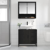 Bathroom Furniture Set 2 pcs Black Oak Engineered Wood 3402508