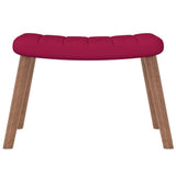 Relaxing Chair with a Stool Wine Red Velvet 327671