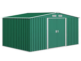 9 x 6ft Metal Garden Shed, Outdoor Storage Tool House with Ventilation Slots, Foundation Kit and T3398P318686