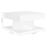 808368 Coffee Table White 57x57x30 cm Engineered Wood