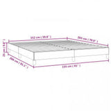 Bed Frame without Mattress Dark Grey 152x203 cm Queen Fabric 346860