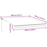 Manual Retractable Awning Anthracite&White 400x350 cm 3215792