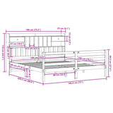 Bookcase Bed without Mattress 180x200 cm Super King Solid Wood Pine 3321944
