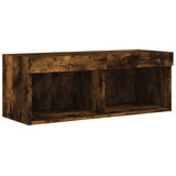 TV Cabinet with LED Lights Smoked Oak 80x30x30 cm 837149