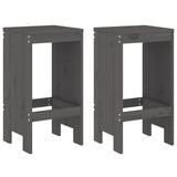 3 Piece Garden Bar Set Grey Solid Wood Pine 3157735