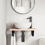 Basin Shelf Wall Mounted Steel and Solid Wood Oak 3302543