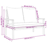 Garden Set with Cushion Solid Wood Acacia 366381