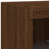 Sideboard with LED Lights Brown Oak 181.5x37x100 cm 3209183