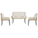 Garden Dining Set 3 pcs Brown and Black and Cream 42010361