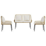 Garden Dining Set 3 pcs Brown and Black and Cream 42010361