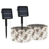 Solar Fairy Lights 2 pcs 2x200 LED Cold White Indoor Outdoor 328948