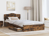 Bed Frame with Headboard Smoked Oak 70 x 190 cm Engineered Wood 3413260
