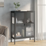 Sideboard Black 75x35x105 cm Glass and Steel 353003