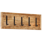 Wall-mounted Coat Rack with 5 Hooks Solid Wood Mango 358953
