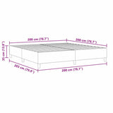 Platform Bed Frame Dark Grey 200 x 200 cm Fabric 3337428