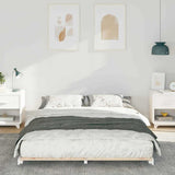 Bed Frame White 160 x 200 cm Solid Pine Wood 873065
