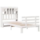 Bookcase Bed without Mattress White 90x190 cm Single Solid Wood Pine 3322783