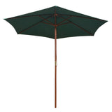 Garden Parasol 270x270 cm Wooden Pole Green 42961