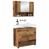 Bathroom Furniture Set 2 pcs Old Wood Engineered Wood and Metal 3393021